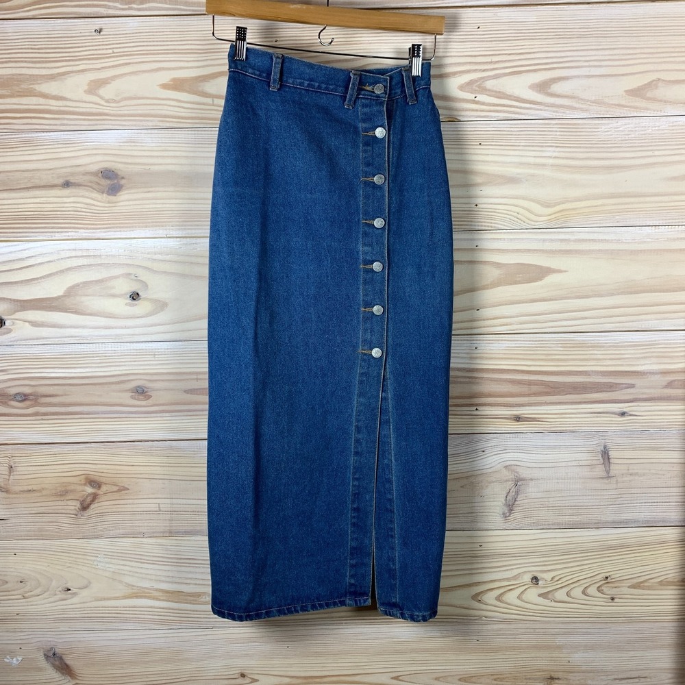 Vtg Star Cody Denim Skirt Midi‎ High Waisted Western Pencil 80s 90s USA